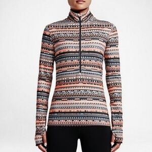 Nike Pro Dri Fit Half Zip in Aztec Peach Size Medium